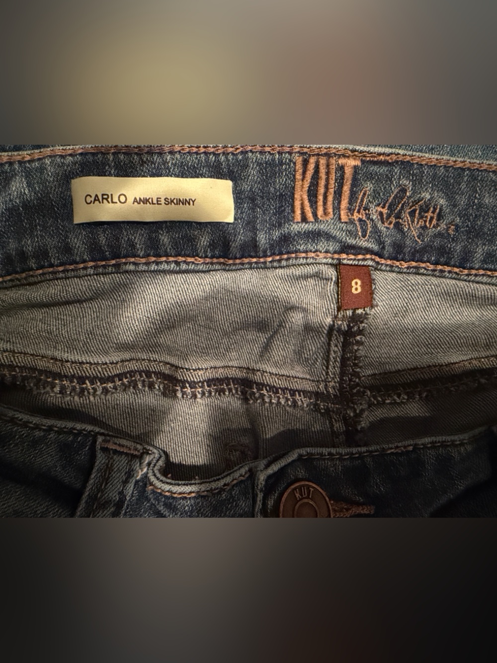 Kut from the Kloth - Size 8 - Carlo Ankle Skinny Jeans - Medium Blue Wash - Picture 7 of 7